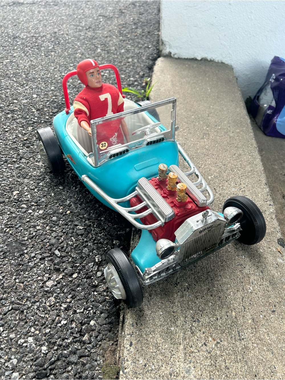 Vintage 1963 Mattel Barbie & Ken Racy Hot Rod Roadster with Ken